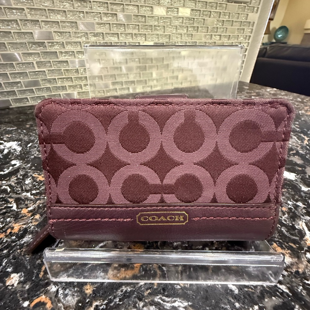 COACH Maroon Signature Wallet